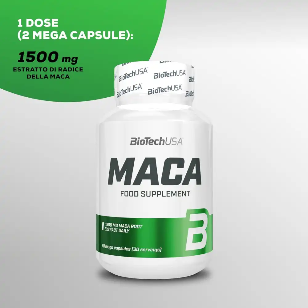 BioTechUSA Maca 60 Mega Capsule - Energia Naturale e Benessere con Superalimenti