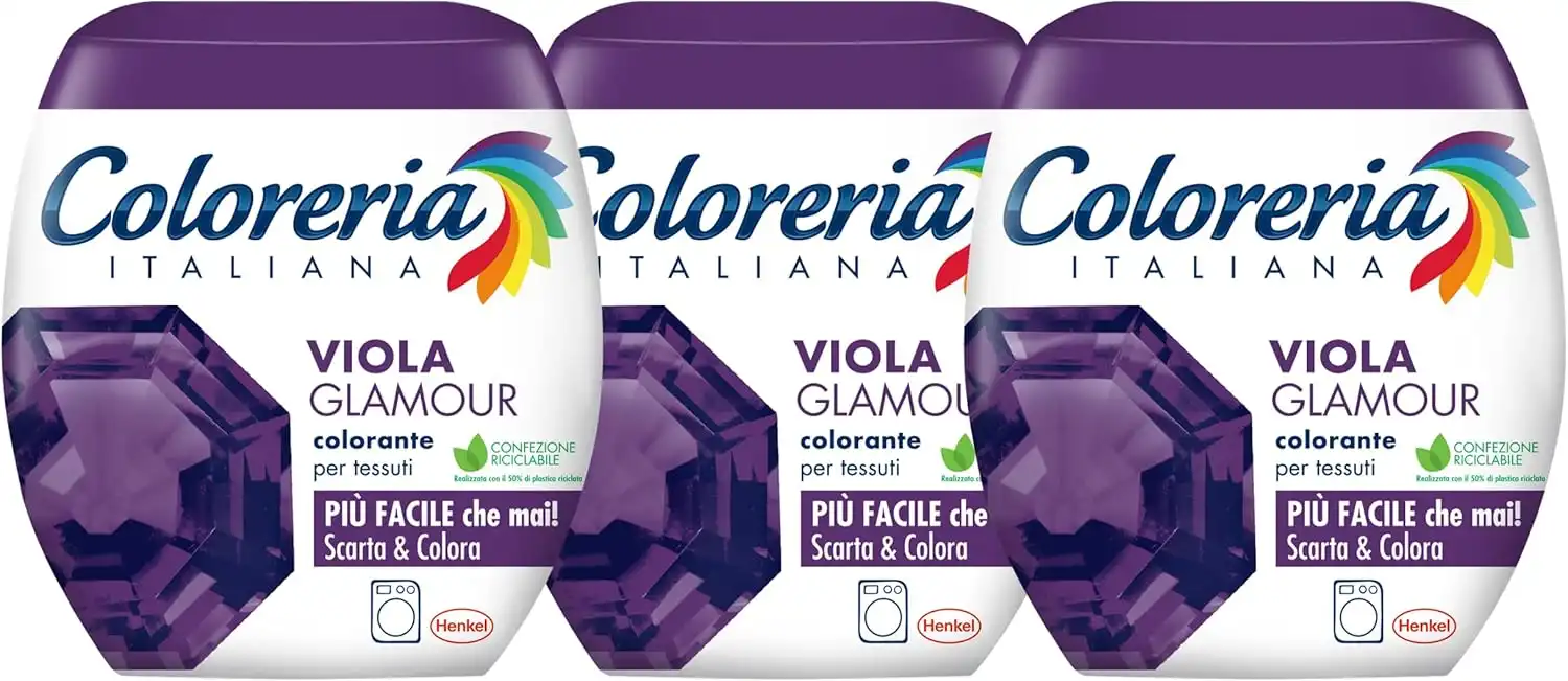 Coloreria Italiana Colorante Tessuti Grey Viola, 3 Confezioni da 350g