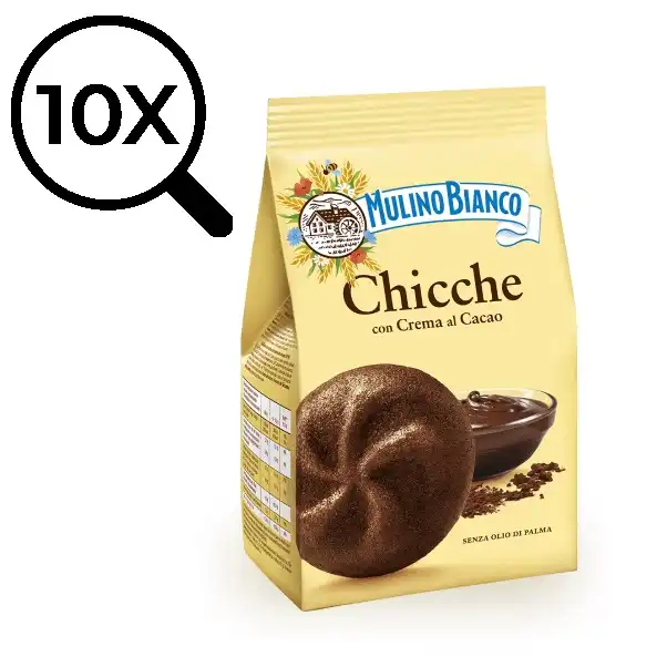 Mulino Bianco Chicche con Crema al Cacao 200g - Confezione da 10