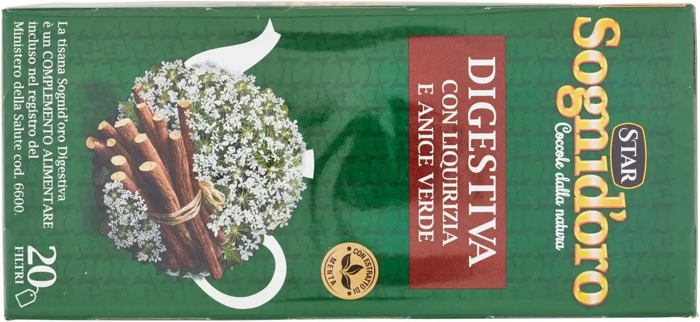 Sognid'Oro Tisana Digestiva con Anice, Liquirizia e Menta 4 Confezioni da 20 Fil