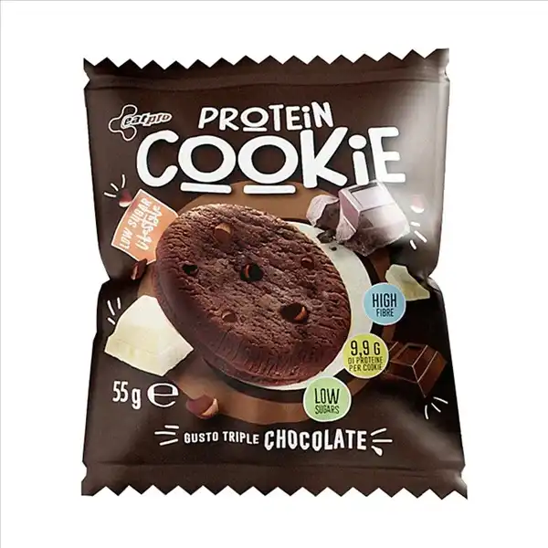 12 Pezzi Eat Pro Cookie Proteico Triplo Cioccolato, Snack 55g – Gusto & Energia