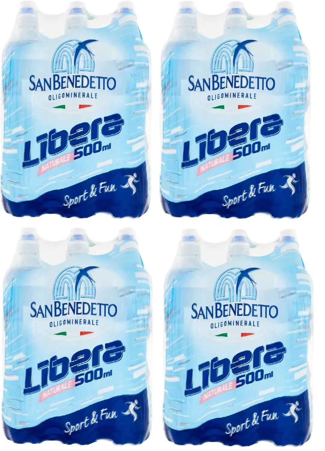 San Benedetto Libera Acqua Naturale 24x500ml, Tappo Sport, Ricca di Minerali