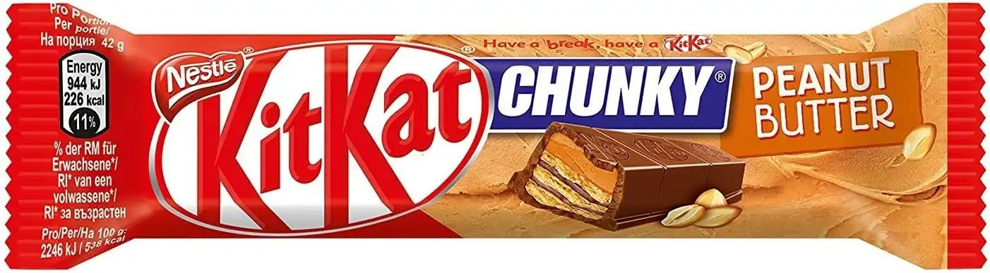 Kit Kat Chunky Peanut Butter Bar Scatolo 24 Pezzi (24x42g) con Burro di Arachidi