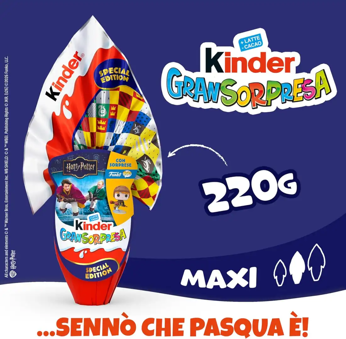 Kinder GranSorpresa Maxi Funko Pop Harry Potter, Uovo di Pasqua 220g