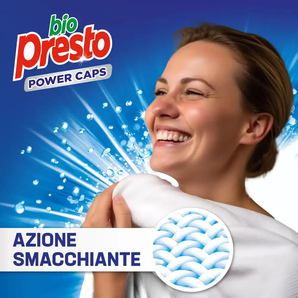Bio Presto Power Caps Classico, Detersivo Lavatrice Predosato, 54 Lavaggi