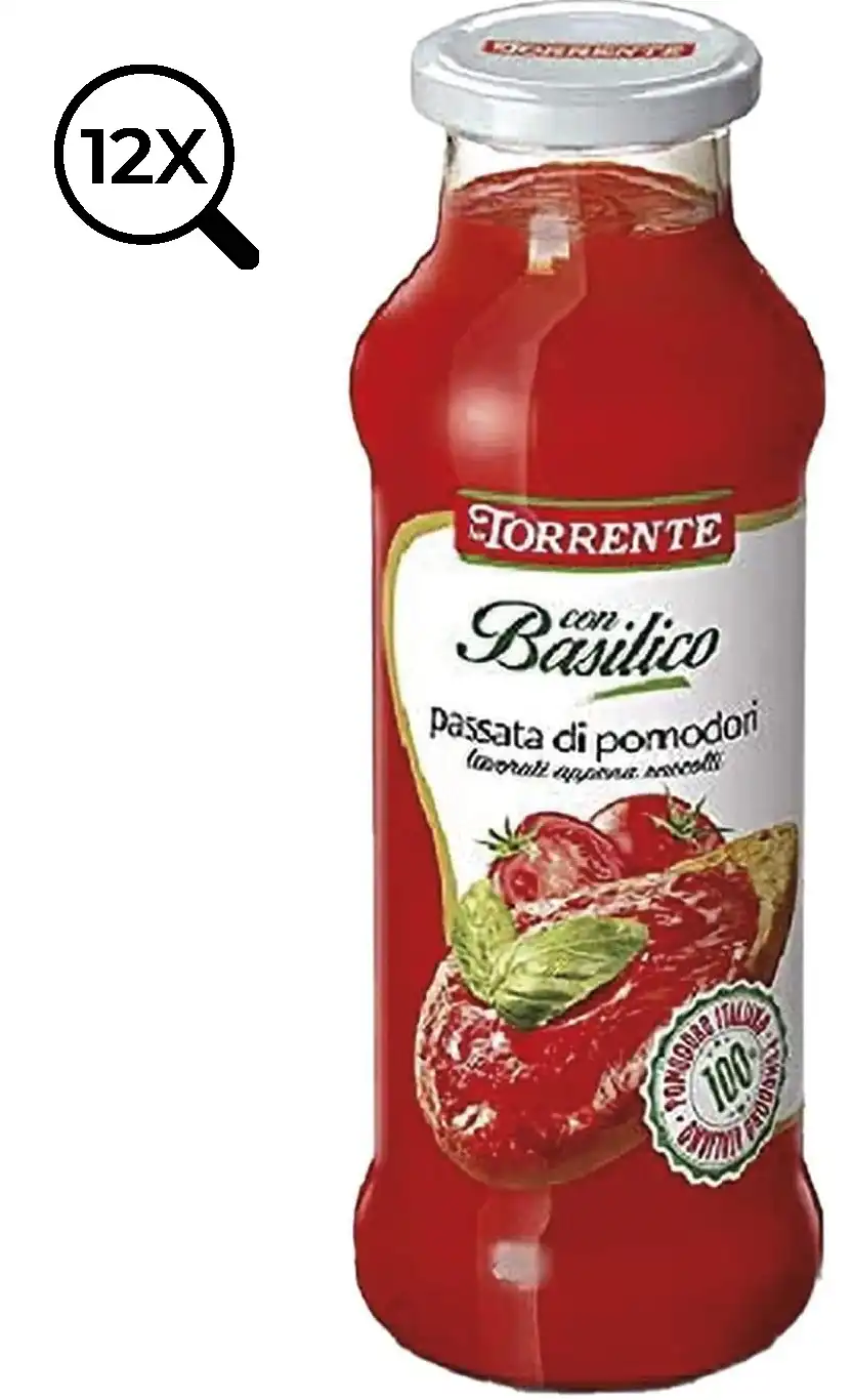 Passata di Pomodoro con Basilico La Torrente, Cartone da 12 Pezzi