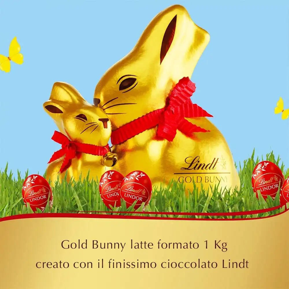 Lindt Gold Bunny XXL 1kg – Coniglio di Cioccolato al Latte Svizzero