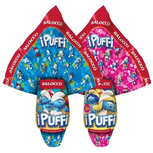 Balocco Uovo di Pasqua Puffi - Cioccolato al Latte con Sorpresa, 150g (Azzurro)