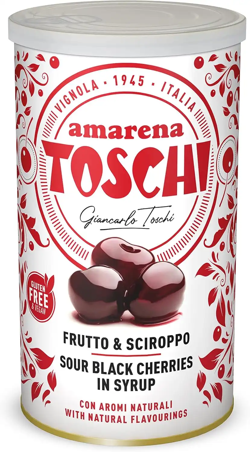 AMARENA Toschi - Frutto e Sciroppo in Vasetto 400g (50% Frutto, 50% Sciroppo)
