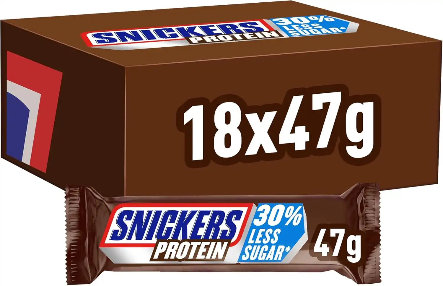 Snickers Protein - Barretta Proteica al Cioccolato e Caramello, 18 Pezzi da 47g