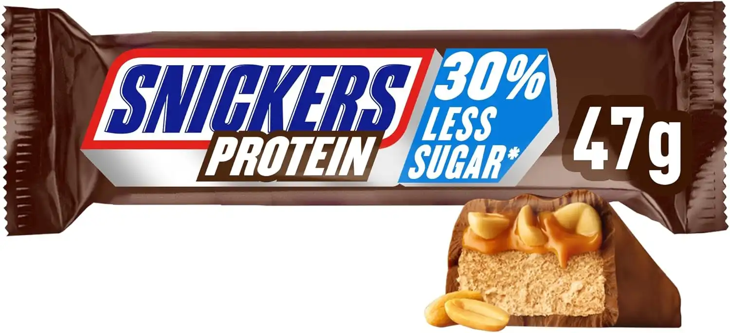 Snickers Protein - Barretta Proteica al Cioccolato e Caramello, 18 Pezzi da 47g