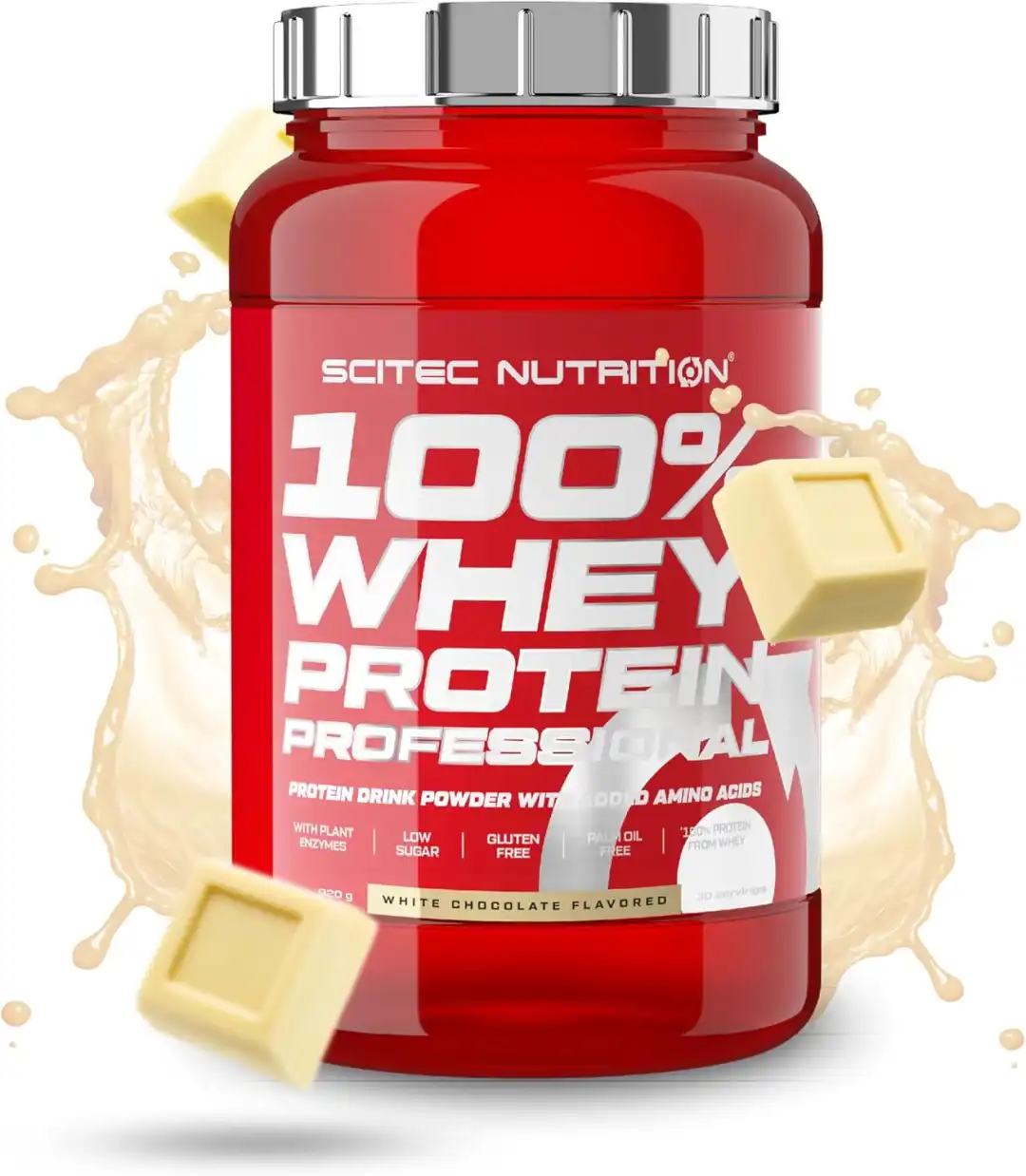 Scitec 100% Whey Protein Professional - Cioccolato Bianco, 920g, Senza Glutine
