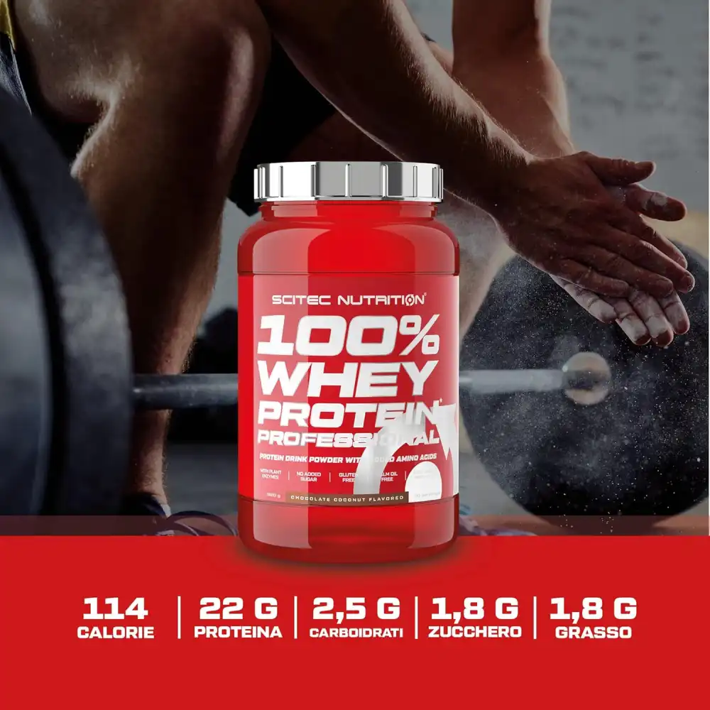 Scitec 100% Whey Protein Professional - Burro di Arachidi, 920g, Senza Glutine