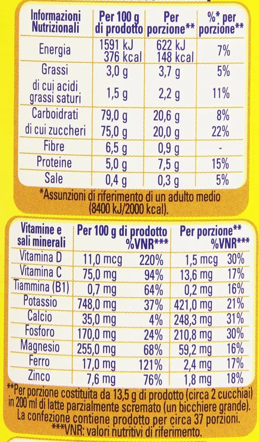 Nesquik Opti-Start Cacao Solubile per Latte 2x500g Barattoli da 1kg Totale