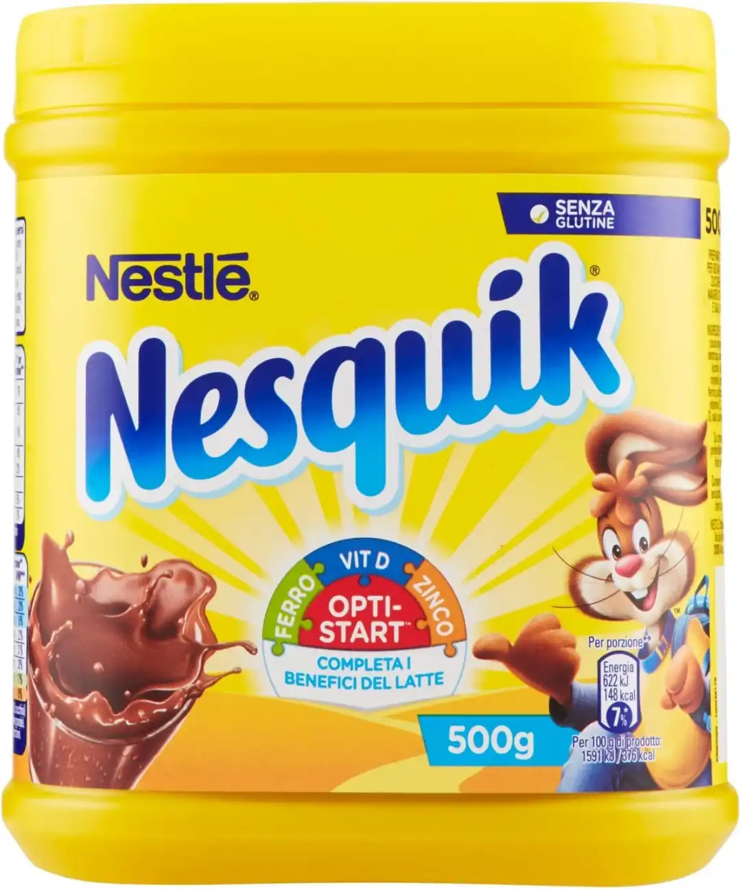 Nesquik Opti-Start Cacao Solubile per Latte 2x500g Barattoli da 1kg Totale