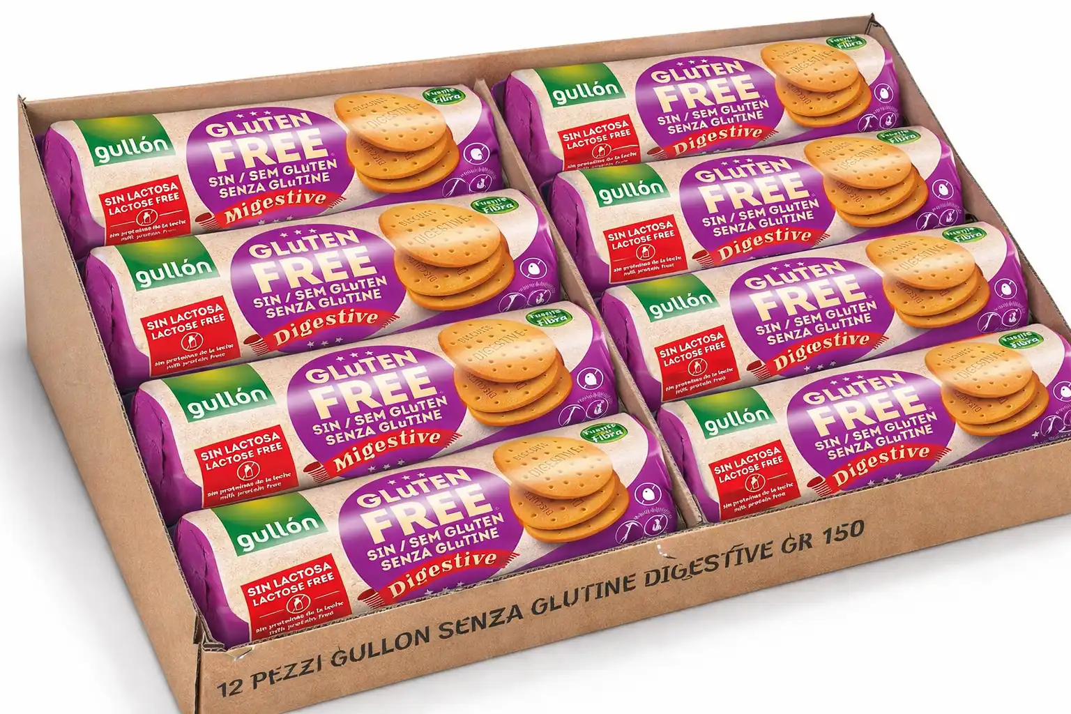 12X Biscotti Digestive Senza Glutine e Senza Lattosio a Base di Mais 150g