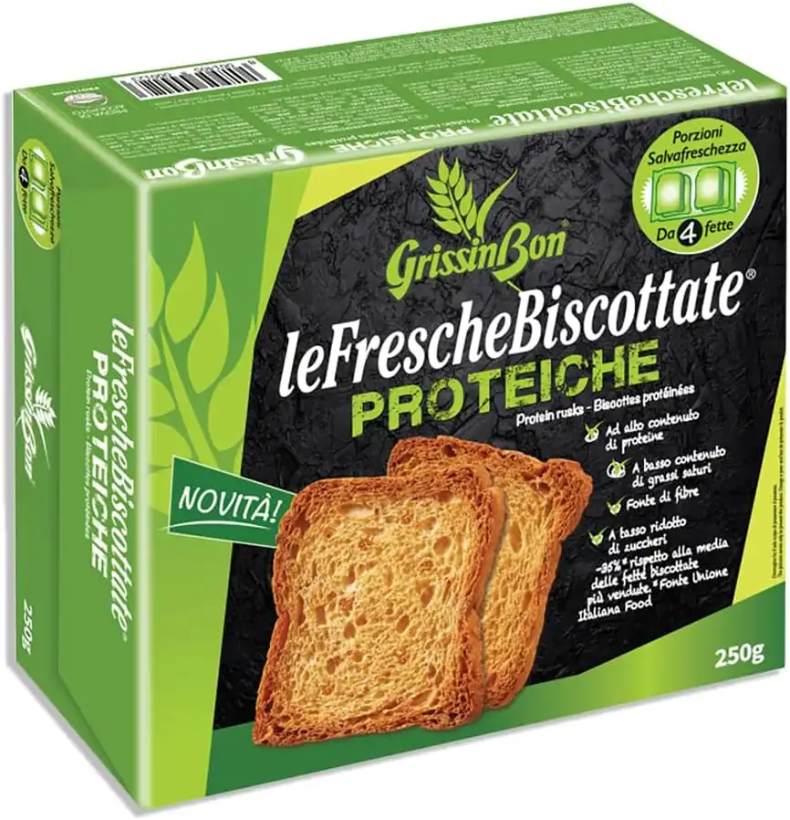GrissinBon Le Fresche Biscottate Proteiche 8x250g Porzioni Salva Freschezza