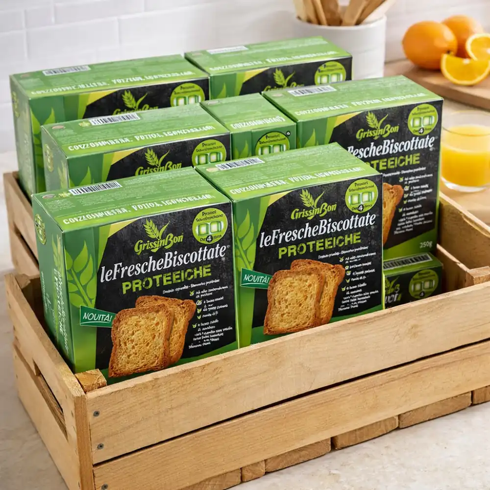 GrissinBon Le Fresche Biscottate Proteiche 8x250g Porzioni Salva Freschezza