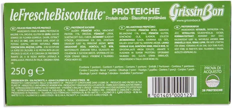 GrissinBon Le Fresche Biscottate Proteiche 8x250g Porzioni Salva Freschezza