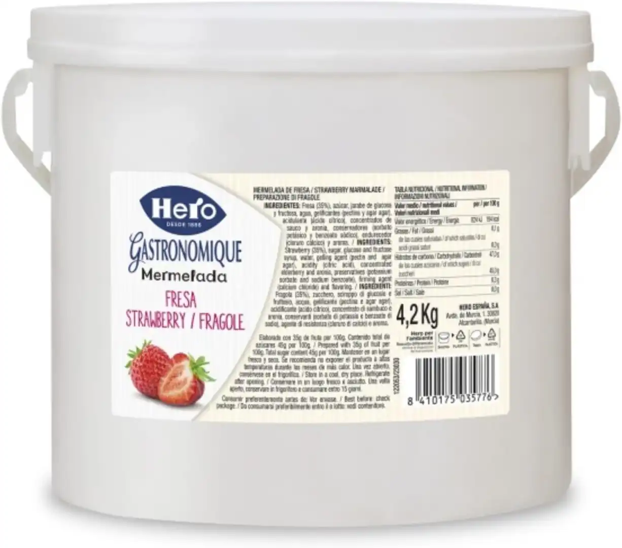 Hero Confettura di Fragola – Secchiello 4,2 kg, Preparazione di Frutta per Dolci