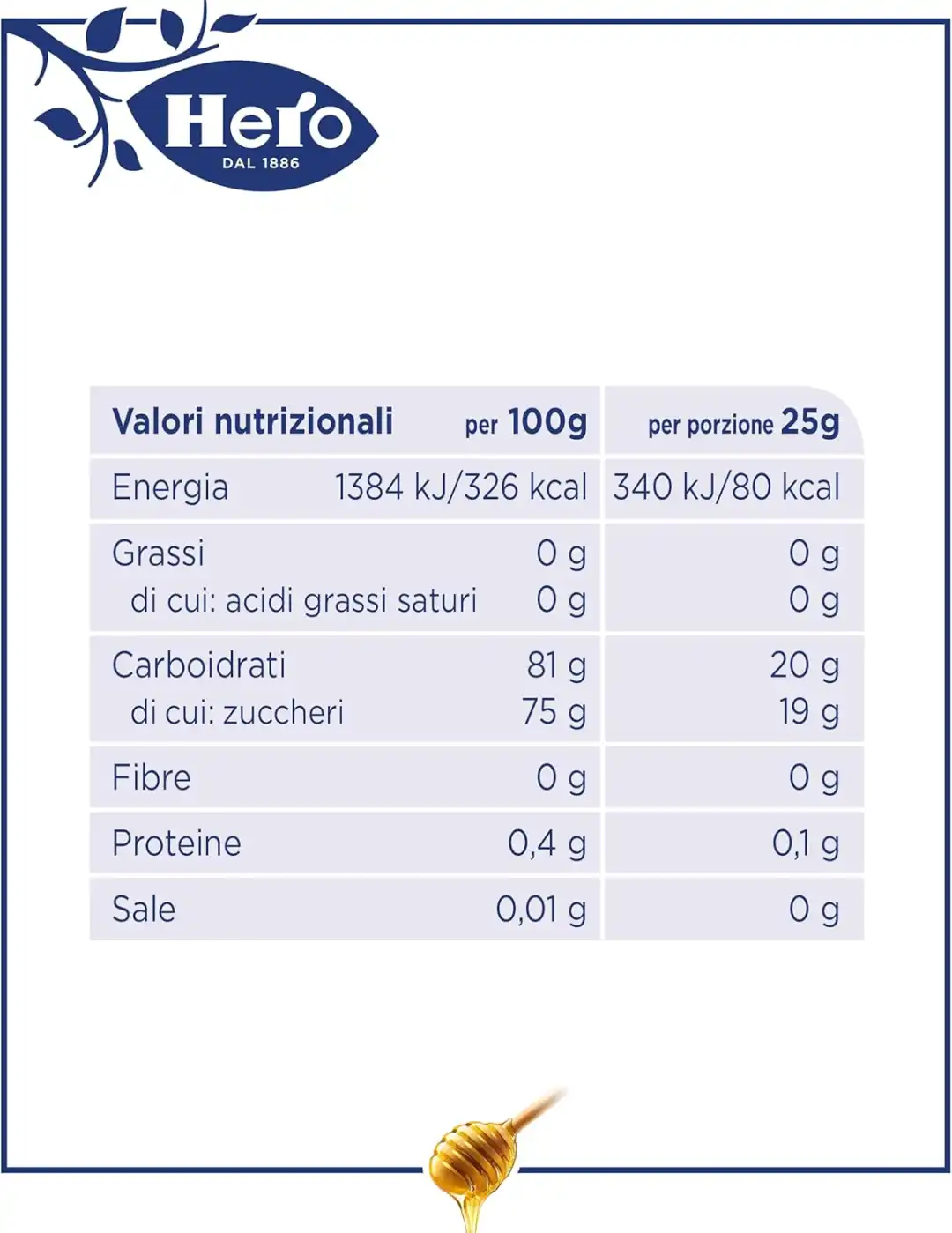 Hero Poker Miele Monoporzione 15x100g, Millefiori Alta Qualità Senza Conservanti