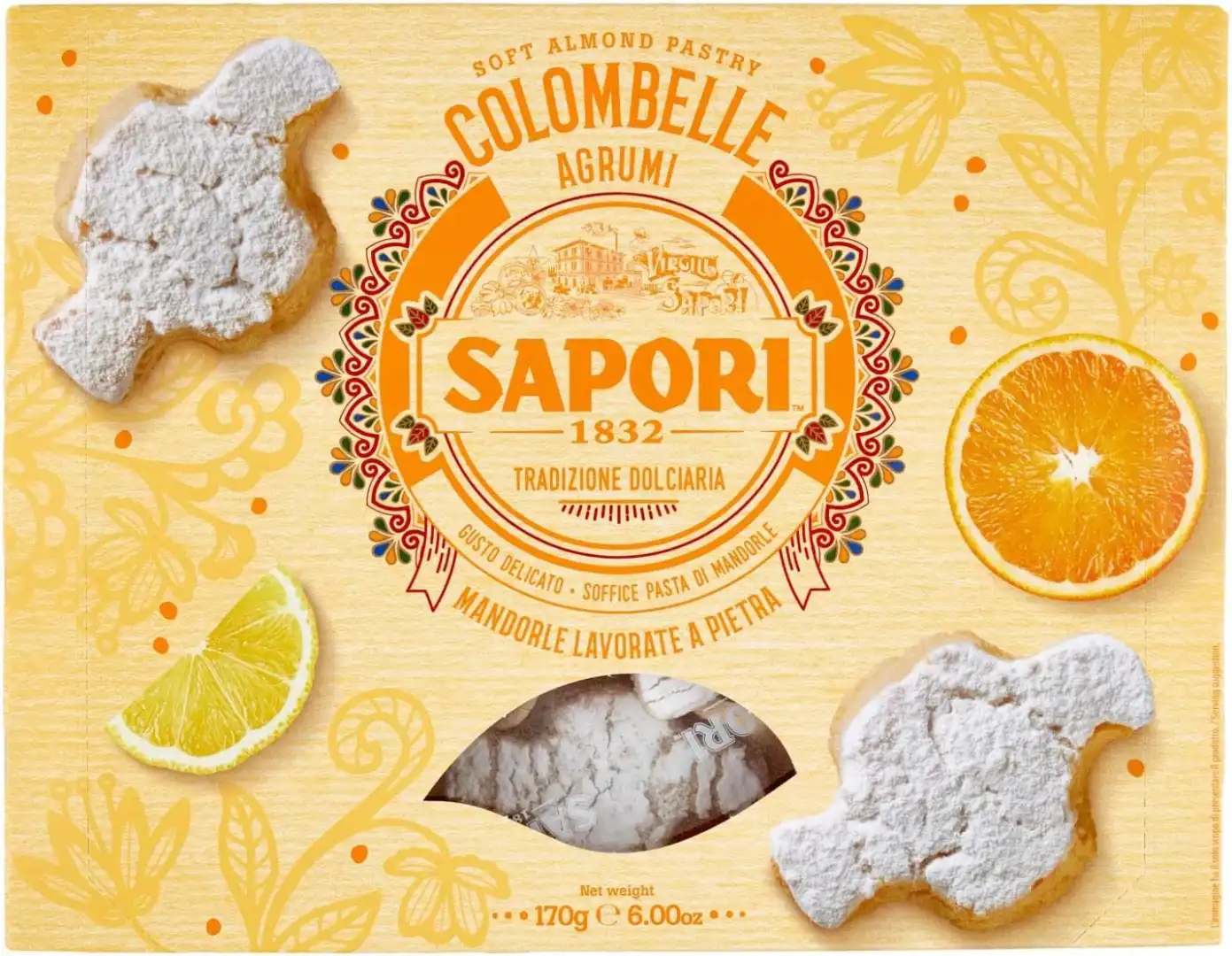 Sapori Colombelle Agrumi 170g Dolci Pasquali Mandorla Biscotti Morbidi