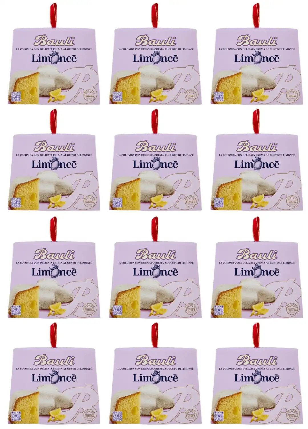 12x Bauli Mini Colomba Limoncè 100g Dolce Pasquale Soffice con Crema al Limone