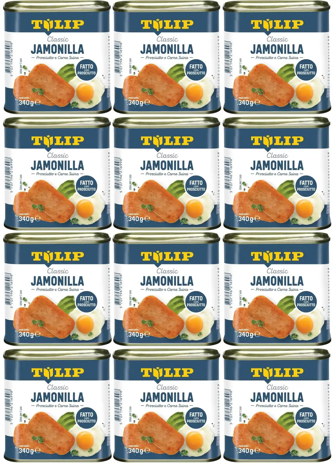 12x Tulip Jamonilla Classic 340g Carne Suina in Scatola Scorta Pratica e Gustosa