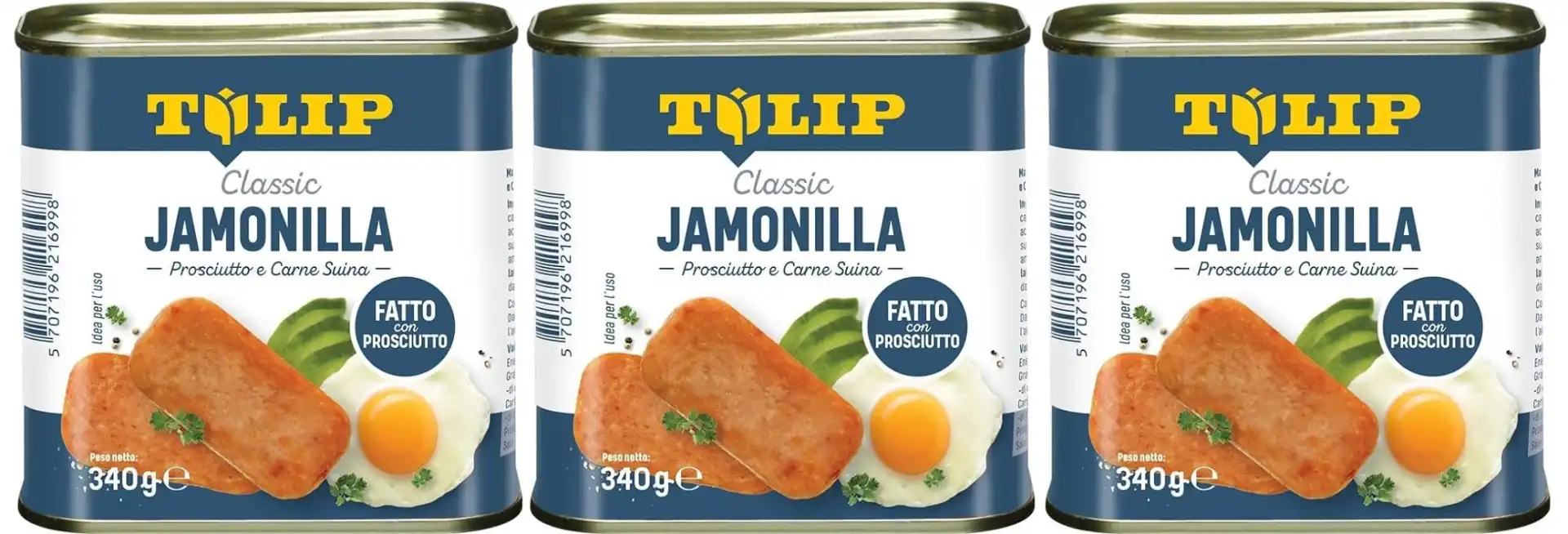 3x Tulip Jamonilla Classic 340g Carne Suina in Scatola – Fatto con Prosciutto