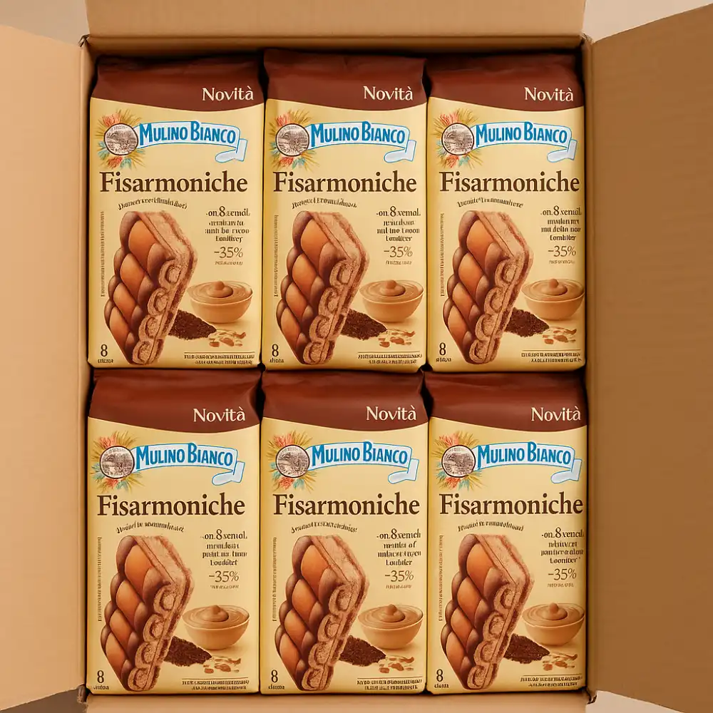 6X Mulino Bianco Fisarmoniche 264g Merendine Crema Malto Orzo e Cacao Novità