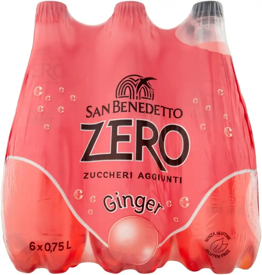 San Benedetto Zero Ginger 750 ml Zero Zuccheri Aggiunti 6 Bottiglie