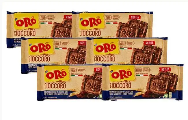 6x Oro Saiwa Cioccoro Biscotti Integrali Cacao Cioccolato e Avena 300g