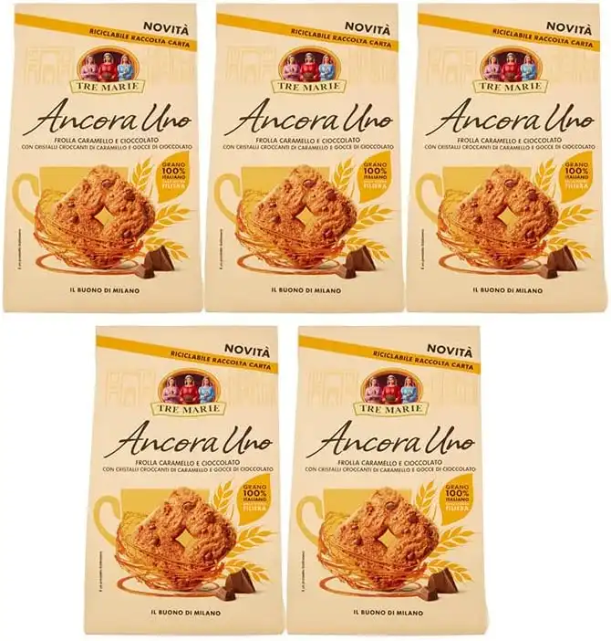 5x Tre Marie Biscotti Ancora Uno Caramello e Cioccolato 300g Grano Italiano