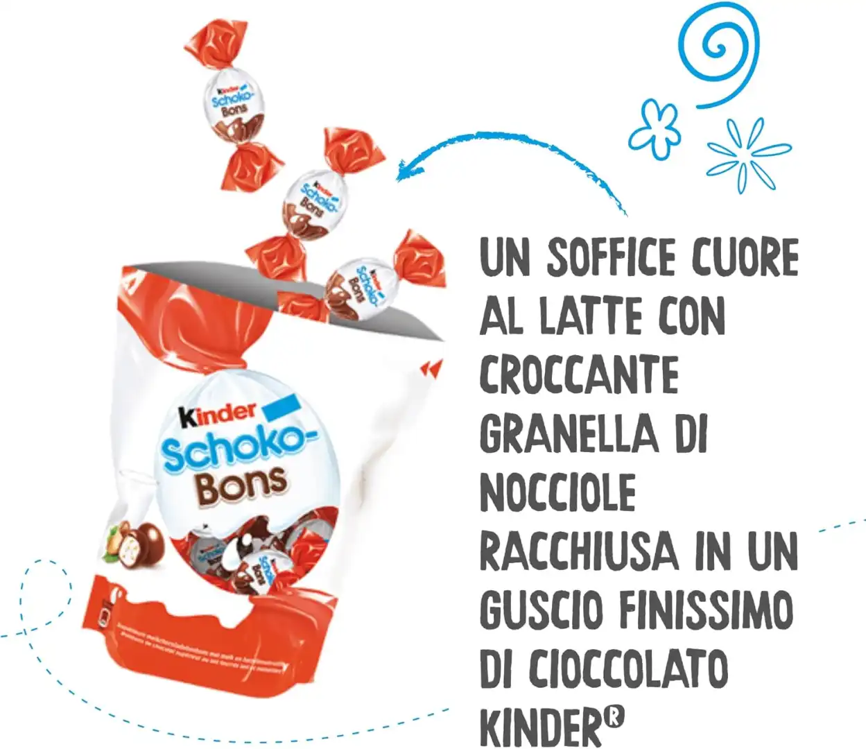 Kinder Schoko-Bons Cioccolatini al Latte con Nocciole - 12x46g Senza Glutine