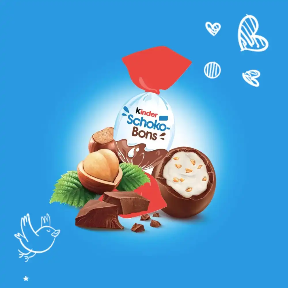 Kinder Schoko-Bons Cioccolatini al Latte con Nocciole - 12x46g Senza Glutine
