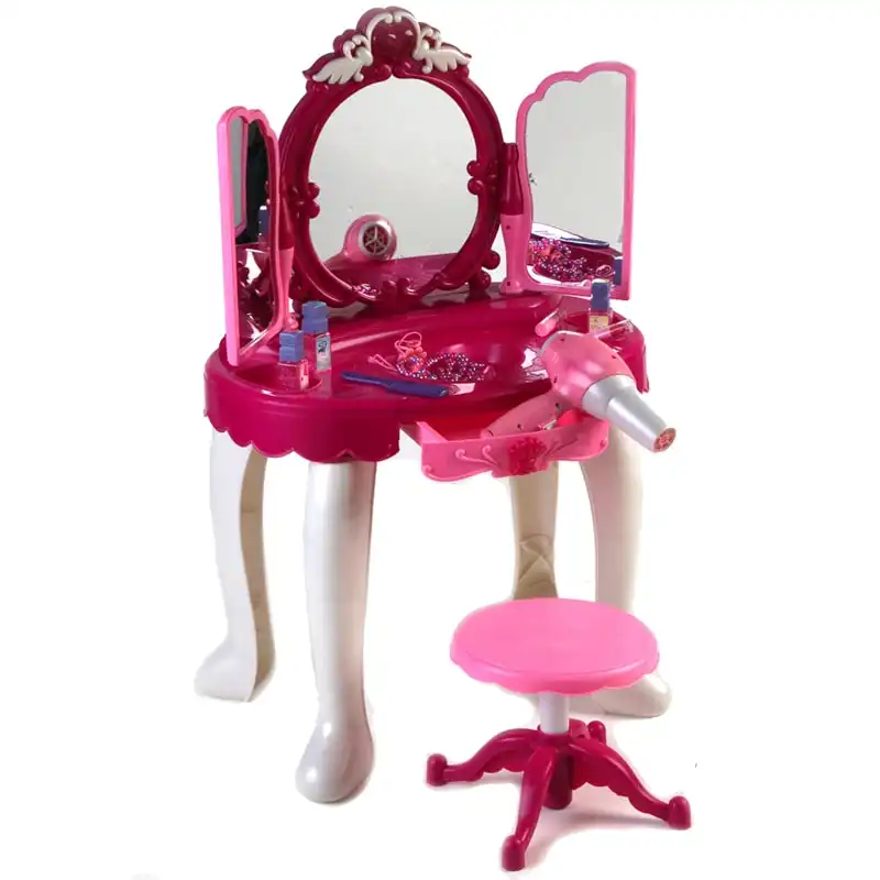 Specchiera Giocattolo Per Bambine Con Accessori E Luci Sgabello Incluso Favolosa