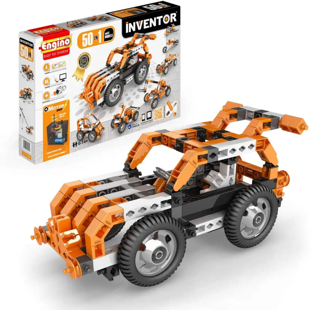 Set di costruzioni engino invertor 50 in 1 modello motorizzato interattivo