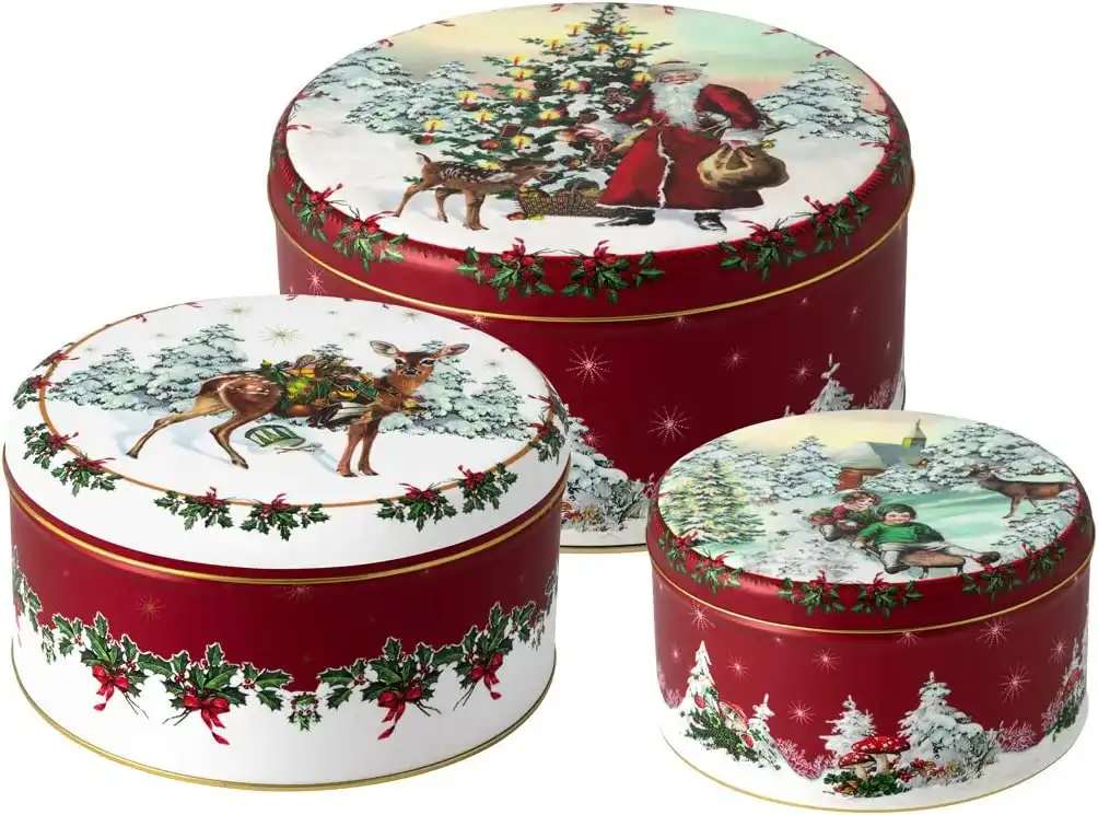 Villeroy & Boch Set 3 Barattoli di Metallo Versione Natalizia Contenitore Dolci