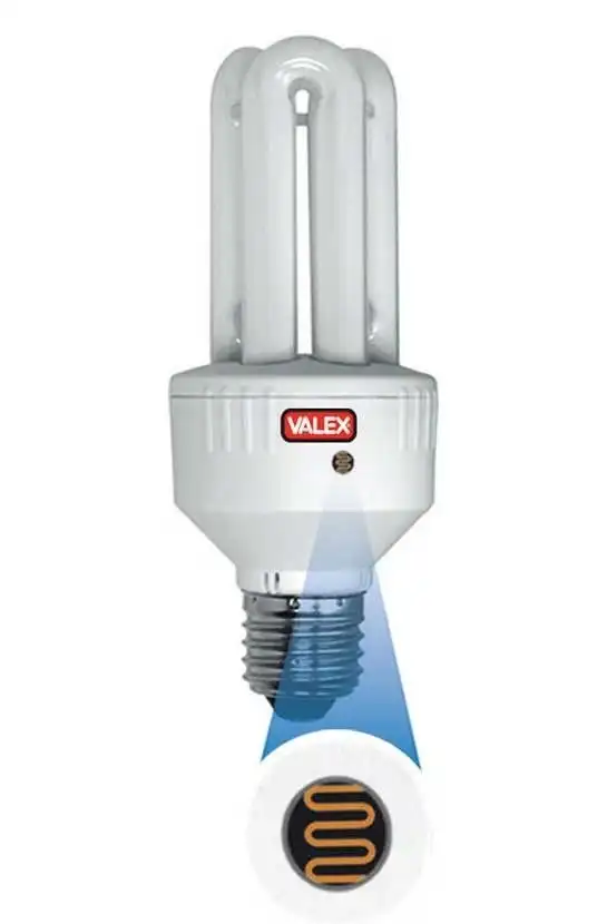 Lampada Lampadina Con Sensore Crepuscolare 15W E27 Valex Basso Consumo Calda