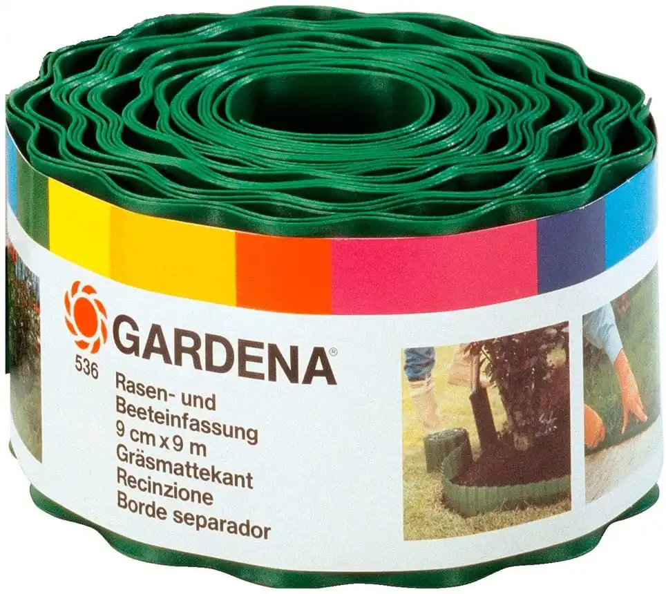 Recinzione Delimitazione per Prato in Plastica Verde Rotolo da 9 mt Altezza 9 cm