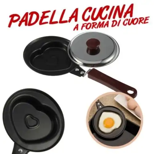 Padella Cucina Uovo Cuore Love San Valentino Stampo Antiaderente Romantico