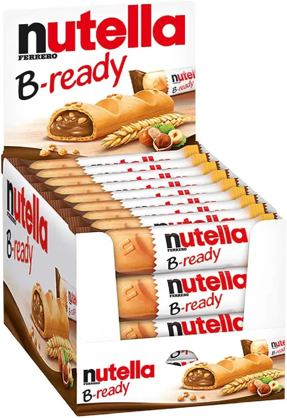 36x Nutella B-Ready Cialda di Pane Farcita con Nutella Snack da 22gr Espositore