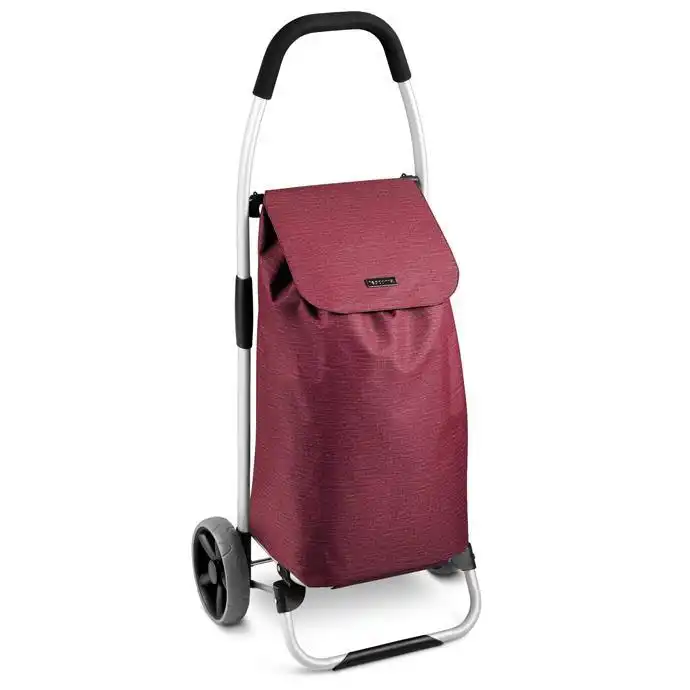 Shop Carrello Portaspesa Con Ruote Porta Spesa Sintetico 45x11x50 cm Rosso
