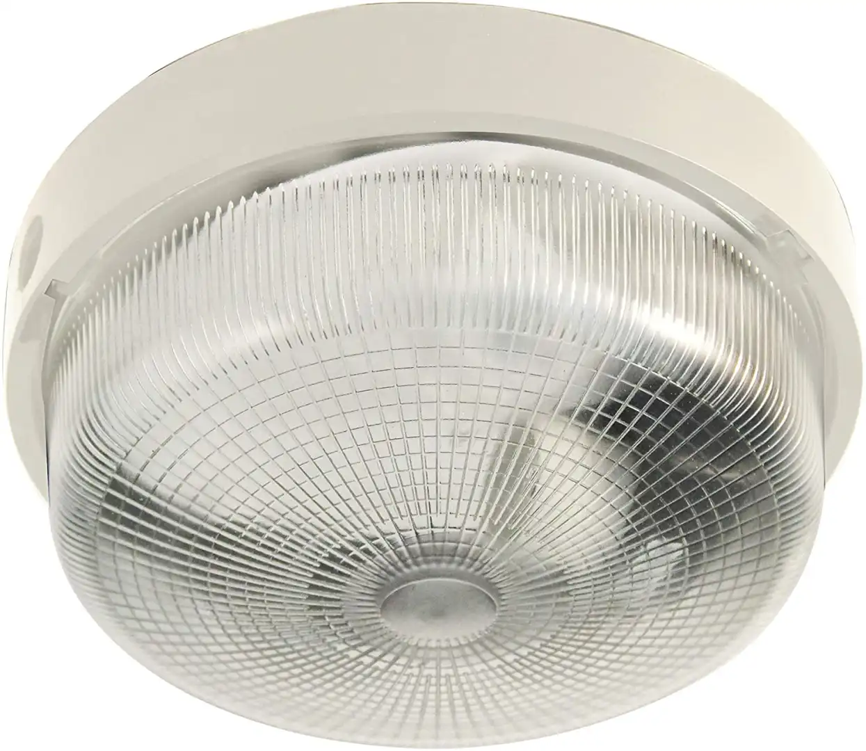 Applique da a Parete Plafoniera Tonda 22cm per Interno ed Esterno 60w Bianco