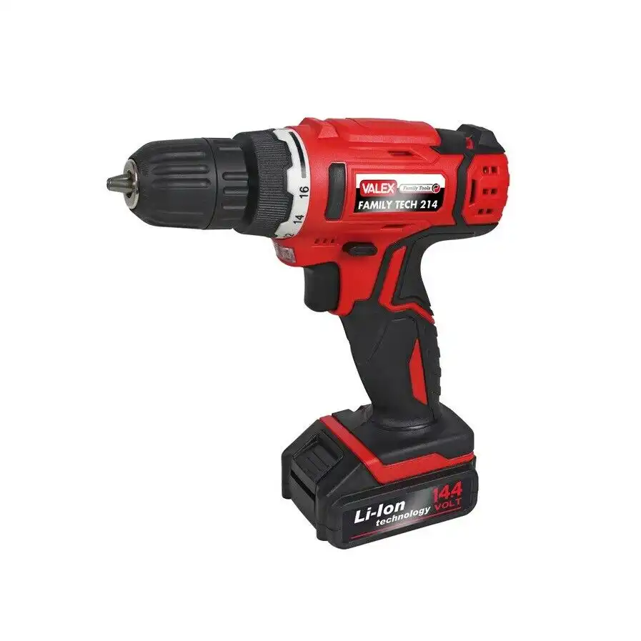 Trapano Avvitatore Batteria Litio Valex Family-Tech 214 Con 2 Batterie 14,4 volt
