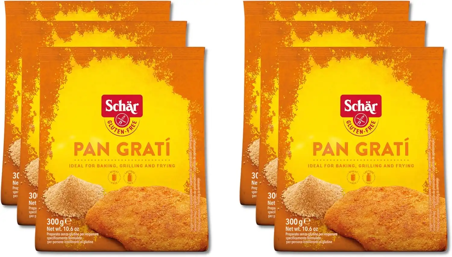 6 PEZZI SCHAR GLUTEN FREE PAN GRATI GR 300 8008698004753