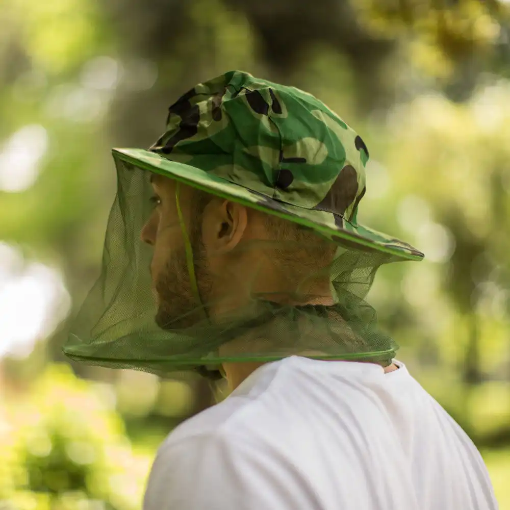 Cappello Regolabile Con Retina per Protezione Anti Insetti Zanzare Api Ape