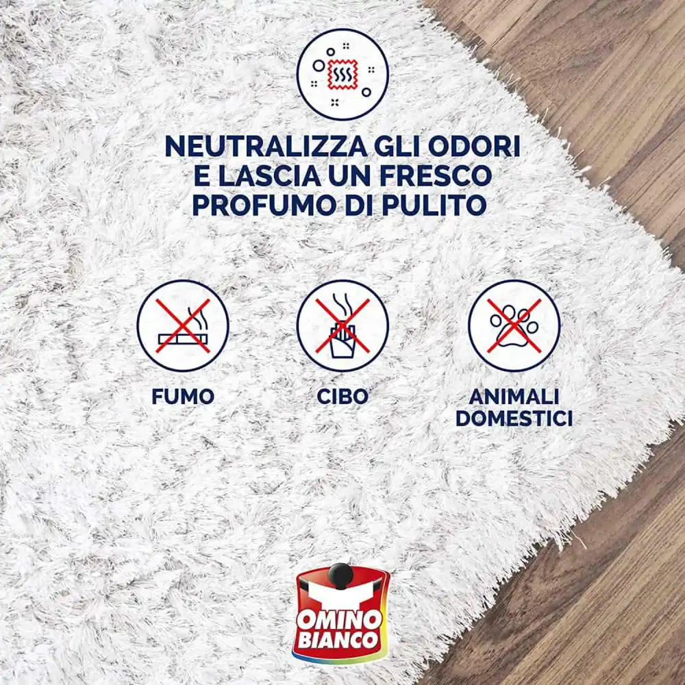 Set da 2pz Omino Bianco Pulitore Per Tappeti Sofa' e Interni Auto Flacone 300ml