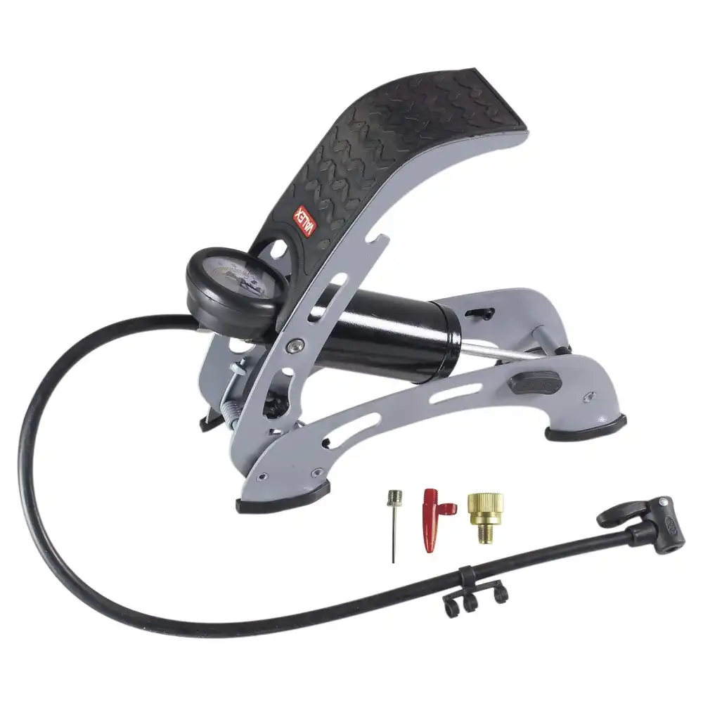 Pompa Gonfiaggio Valex a Pedale Con Manometro Per Bicicletta Canotto Ruote Bici