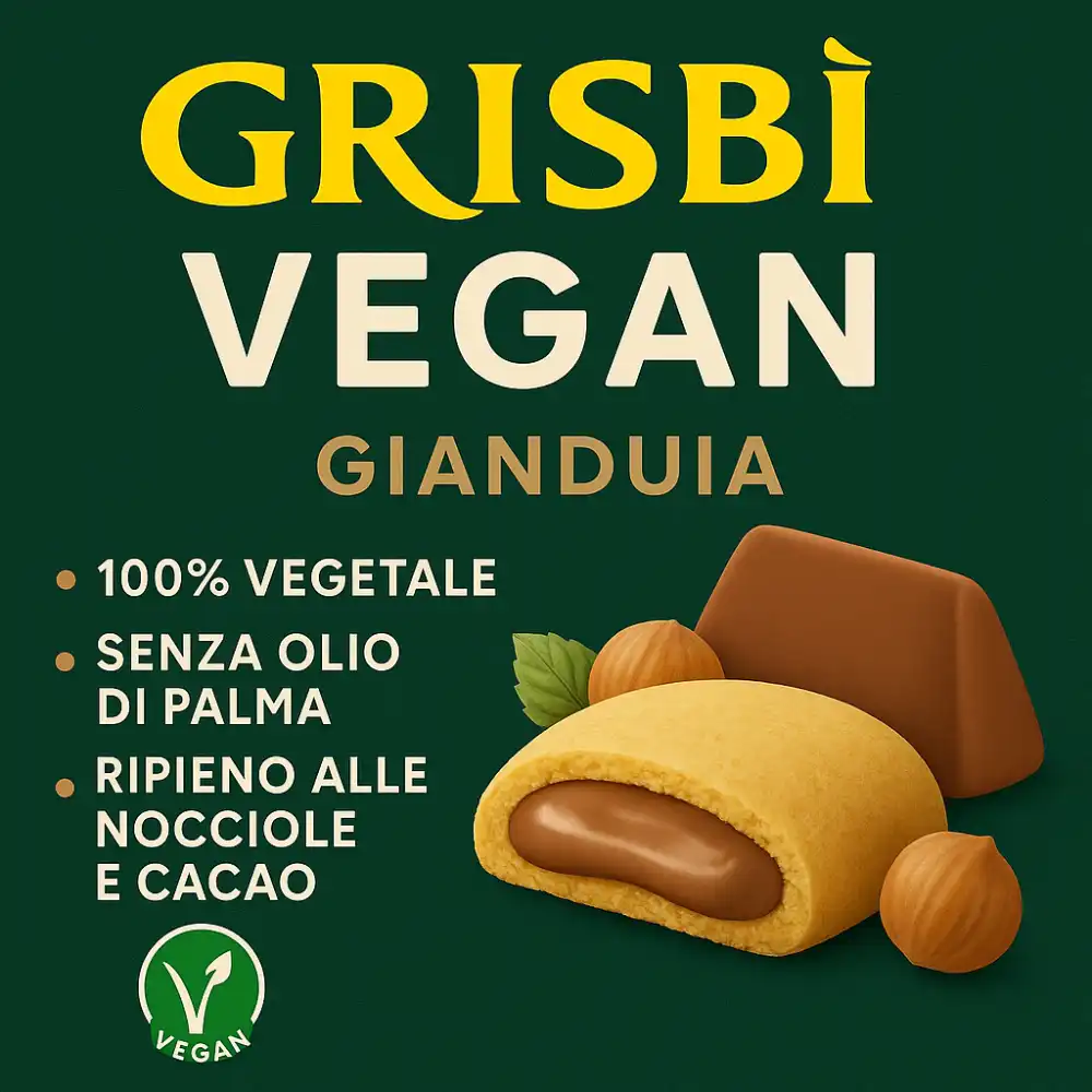 6x Grisbi Vegan Gianduia Frolle Ripiene Crema Vegana al Cioccolato 135g